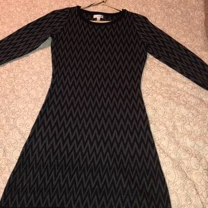Black and Gray Sweater Dress